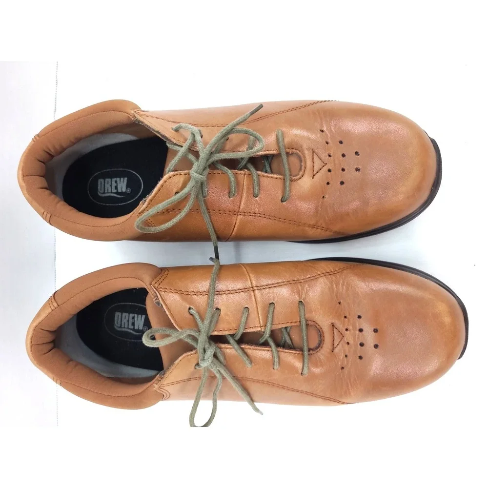 Drew Tulip Womens Leather Casual Diabetic Orthopedic Shoes Size 9.5 W Brown